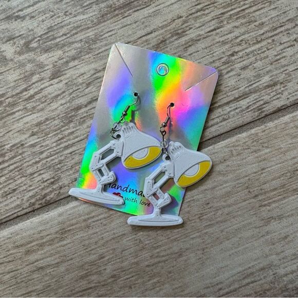 Handmade Pixar Luxo Jr Lamp Earrings - Picture 1 of 1